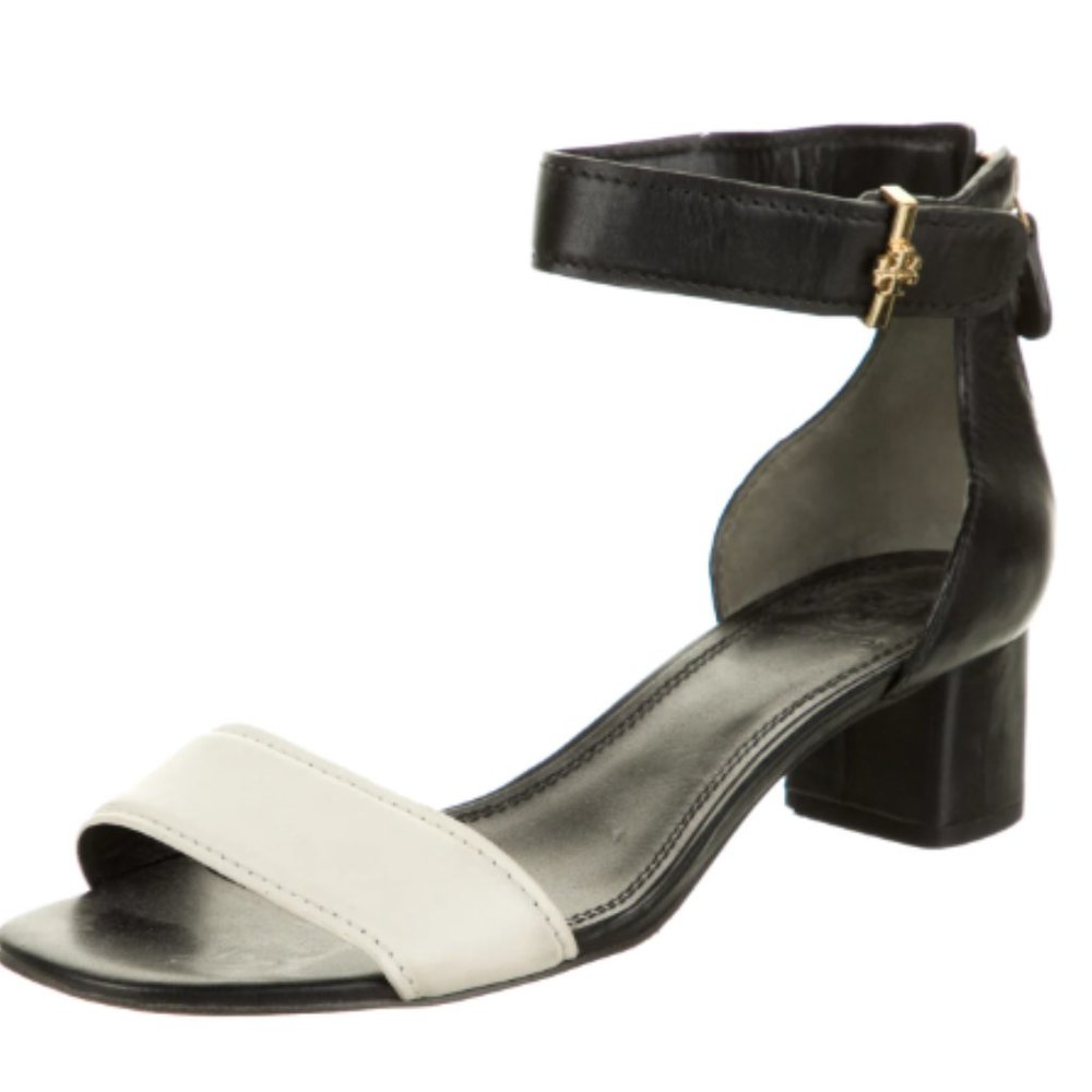 Tory Burch Leather Tana Maison Block Heel Sandals
